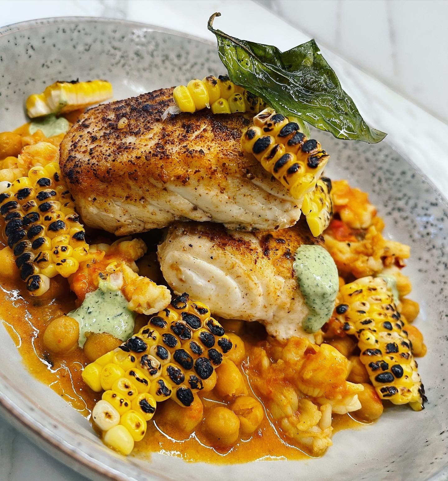 Seared Halibut & Lobster Stew