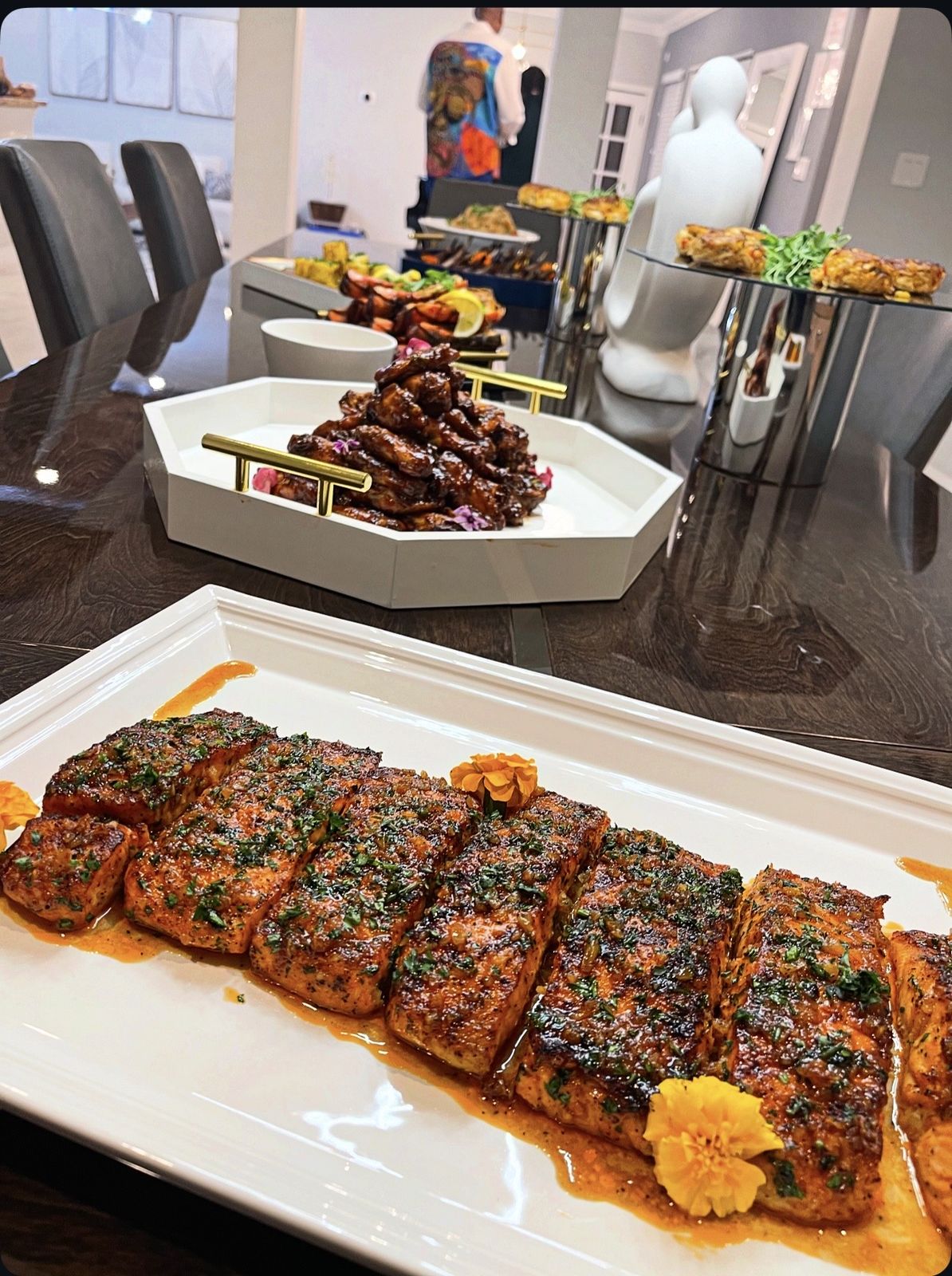 Glazed Salmon Platter