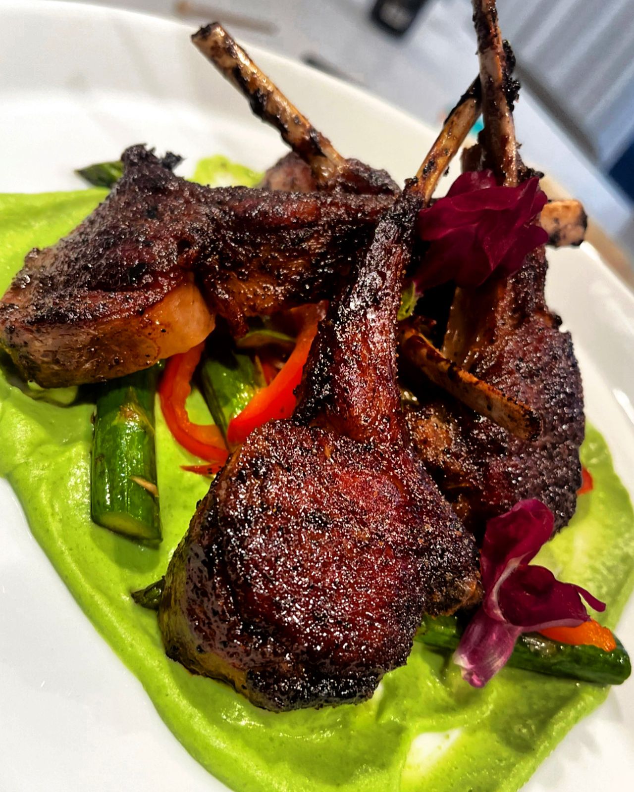 Lamb Chops & Pea Purée